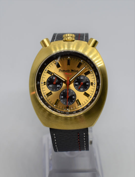 Detroit Mint "Mach" Bullhead Chronograph Brushed Gold Quartz