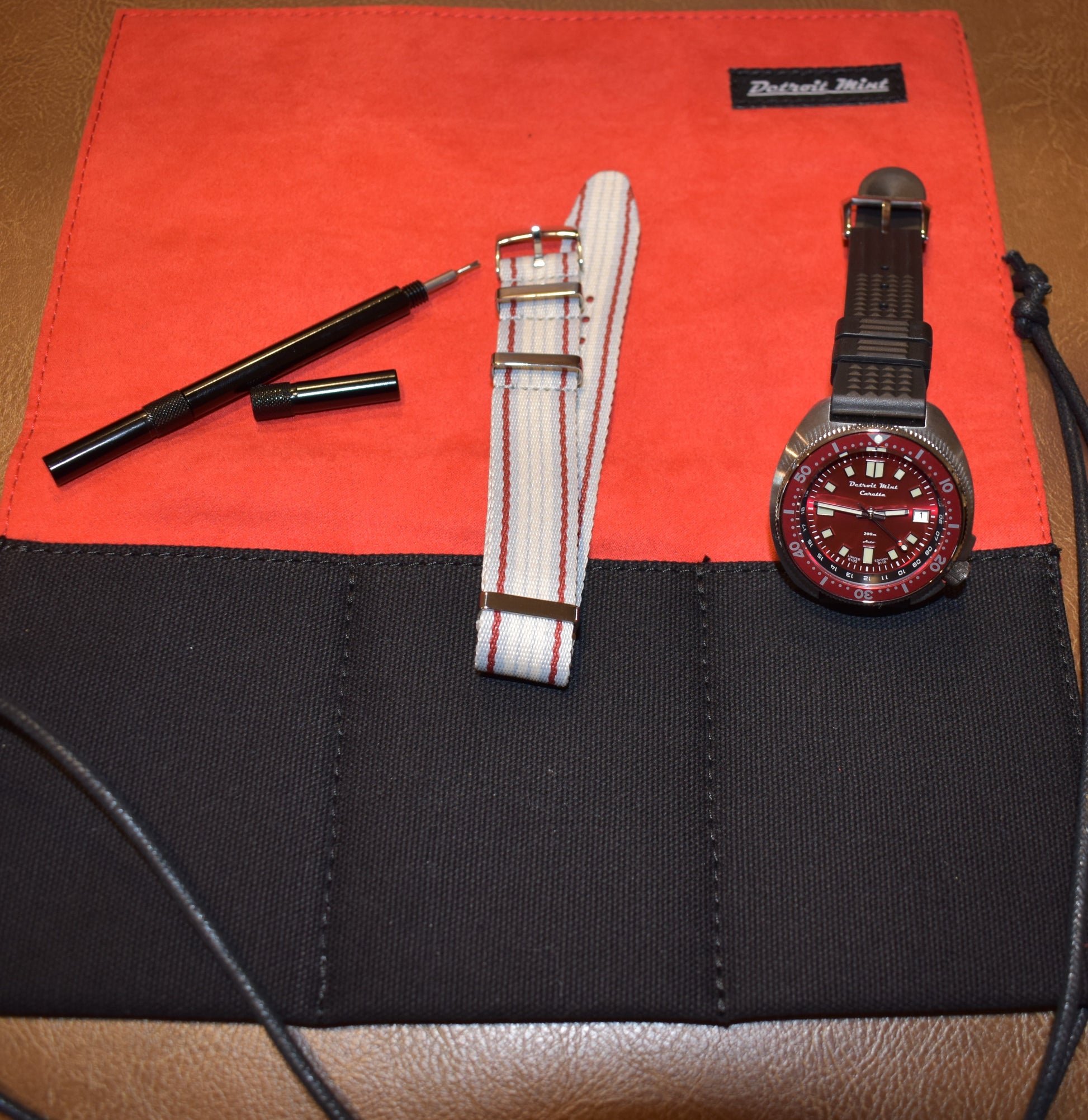 Detroit Mint Caretta Turtle Dive Watch Red Sky