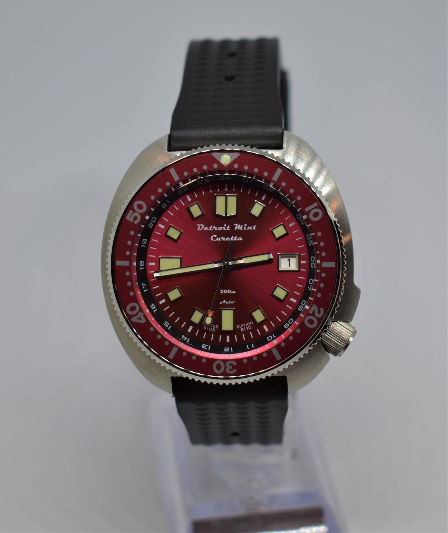 Detroit Mint Caretta Turtle Dive Watch Red Sky