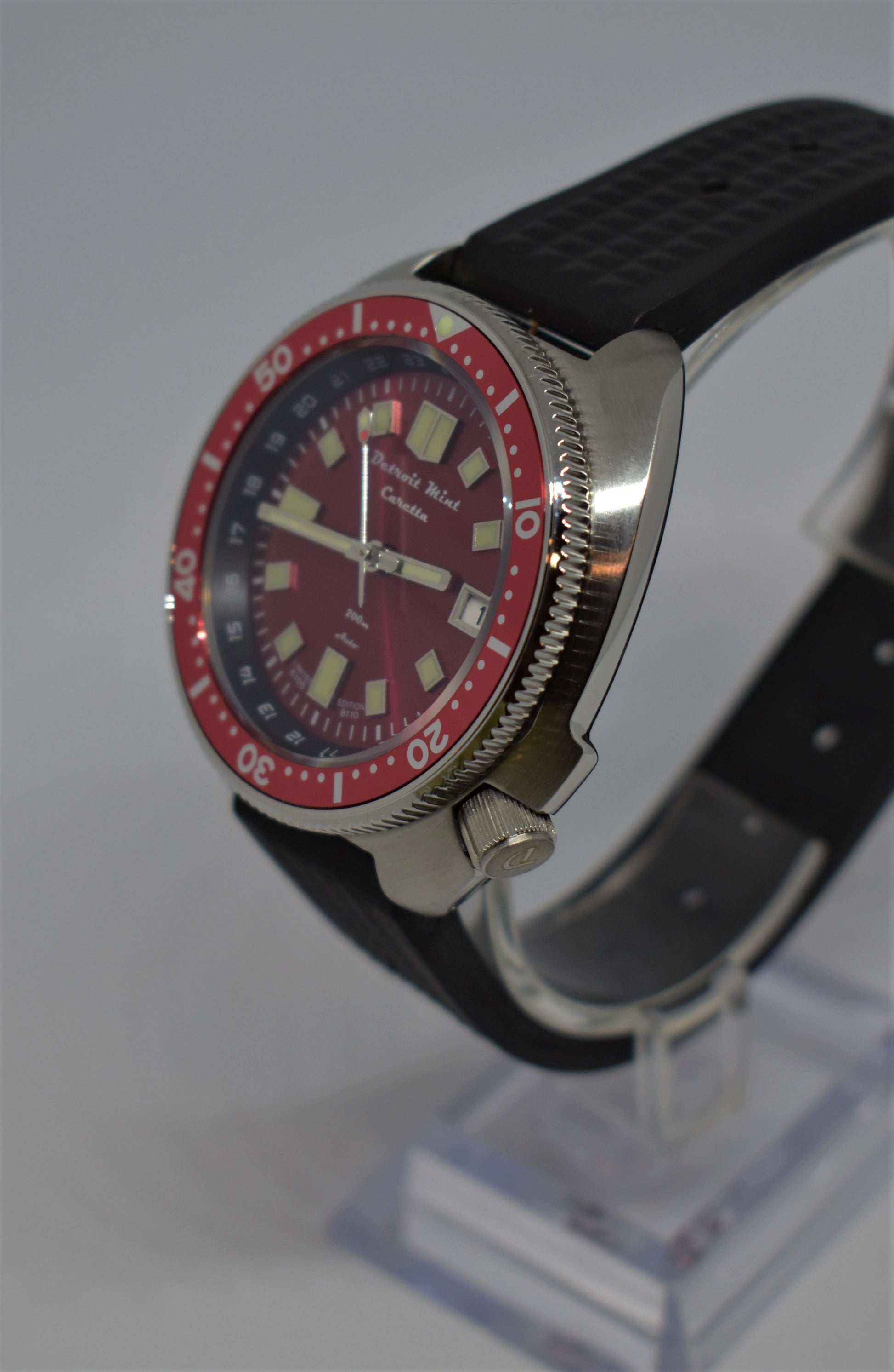 Detroit Mint Caretta Turtle Dive Watch Red Sky