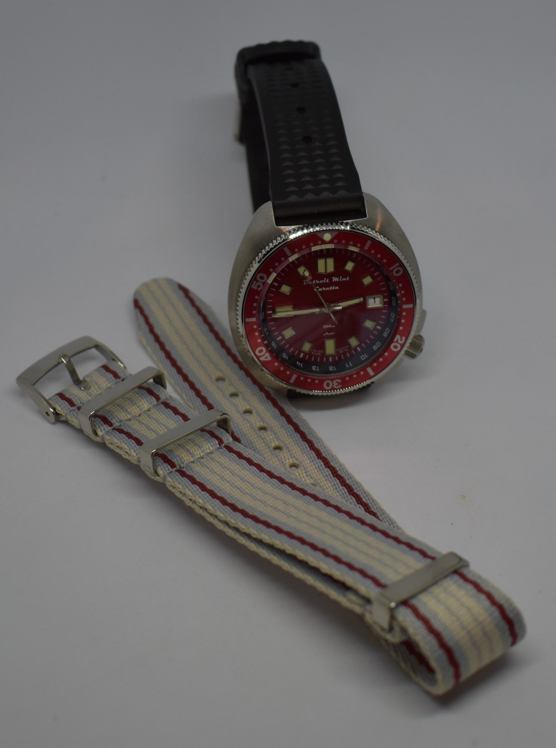 Detroit Mint Caretta Turtle Dive Watch Red Sky
