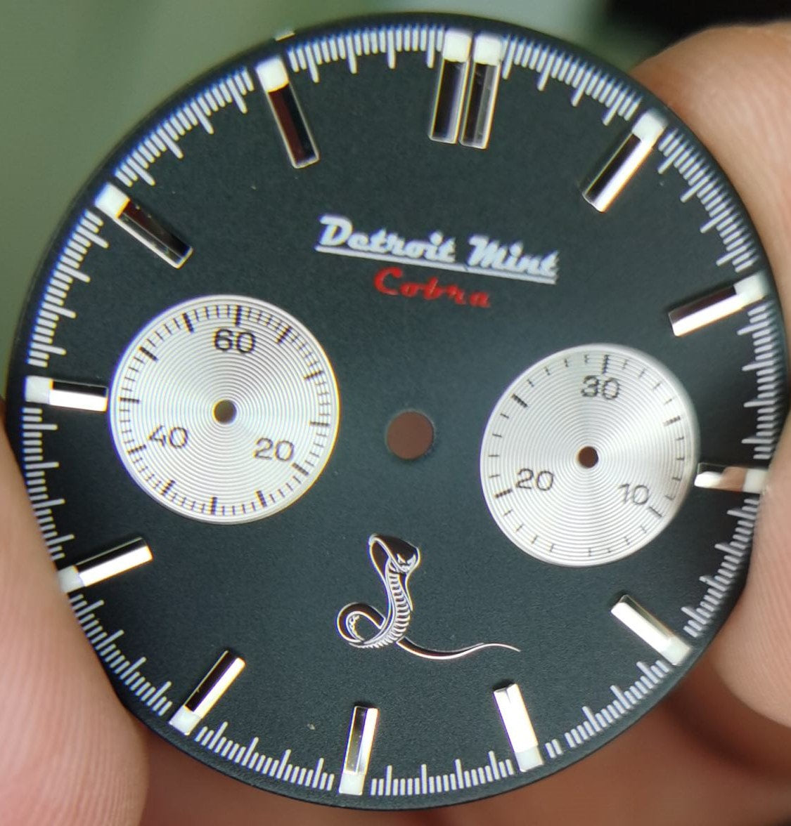 Detroit Mint Cobra Mechanical Chronograph Black Dial