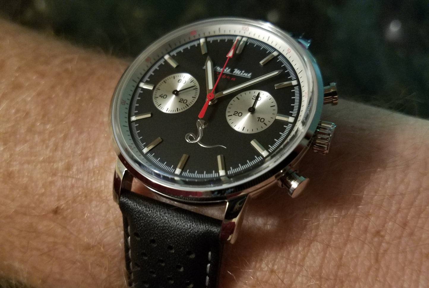 Detroit Mint Cobra Mechanical Chronograph Black Dial