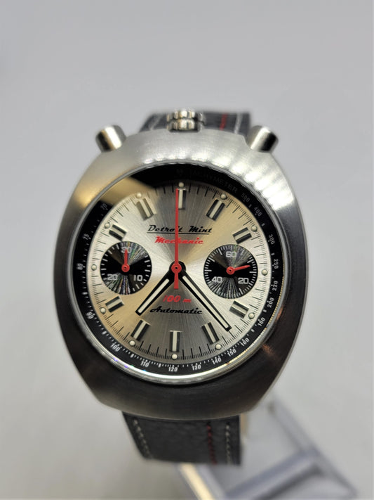 Detroit Mint Mechanic Automatic Bullhead Chronograph Silver Panda Dial